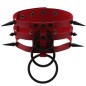 Three-row Black-ring Rivet Spiked Collar