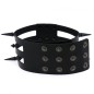 Three-row Black-ring Rivet Spiked Collar