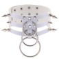 Three-row Silver-ring Rivet Spiked Collar