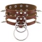 Three-row Silver-ring Rivet Spiked Collar