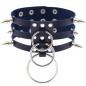 Three-row Silver-ring Rivet Spiked Collar