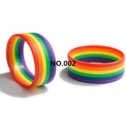 D705 LGBT Rainbow Silicone Bracelet