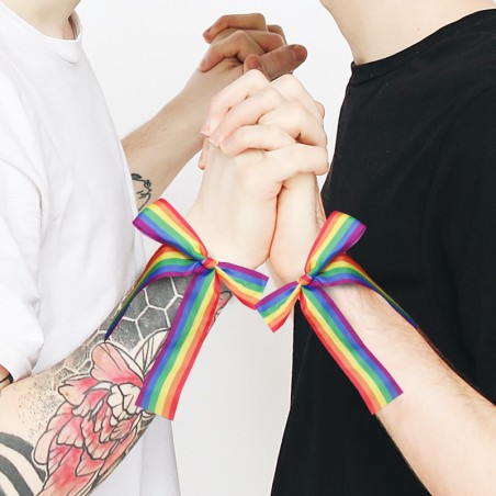 D708 LGBT Rainbow Ribbon 90*5cm-10pcs