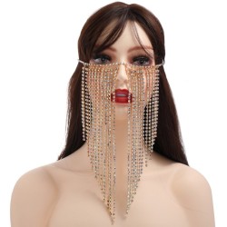 M103 Long Tassel Rhinestone Face Chain