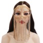 M106 Multi Layer Rhinestone Tassel Face Chain