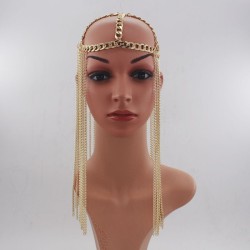 M110 Halloween Head Jewelry Long Tassel Metal Face Chain