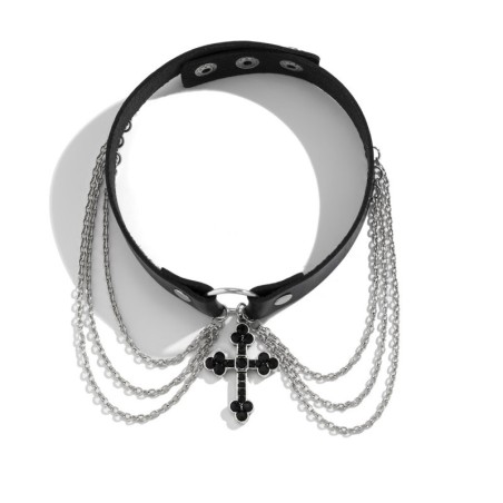 O Ring Cross Pendant Collar