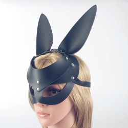 SM61 Faux Leather Long Ear Bunny Mask