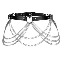 Love Heart Ring Buckled Waist Chain Belt