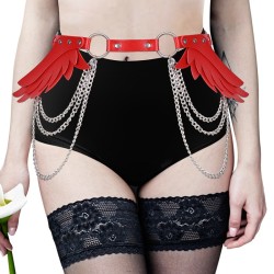 Chain Tassel Waist Belt With Wing