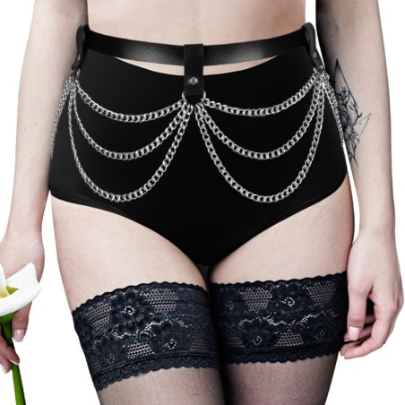 Gothic Girl's Waist Belt With Multi Layer Chain