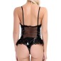 Enchanting Patent Leather Shapping Lace One-piece Suit