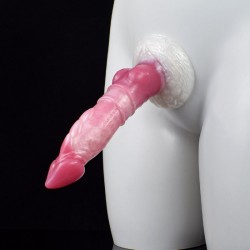 White Base Peach Silica Gel Dildo - 11