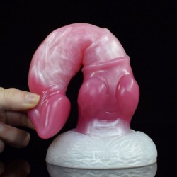 White Base Peach Silica Gel Dildo - 11