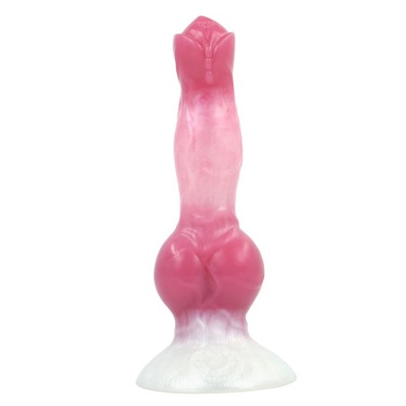 White Base Peach Silica Gel Dildo - 08