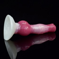 White Base Peach Silica Gel Dildo - 08