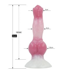 White Base Peach Silica Gel Dildo - 08