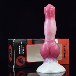 White Base Peach Silica Gel Dildo - 08