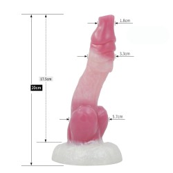 White Base pEACH Silica Gel Dildo - 07