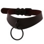 Black Round Ring Leather Collar