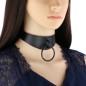 Black Round Ring Leather Collar
