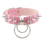 Spiked Rivet Double Ring Pendant Collar