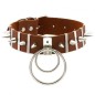 Spiked Rivet Double Ring Pendant Collar