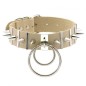 Spiked Rivet Double Ring Pendant Collar