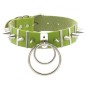 Spiked Rivet Double Ring Pendant Collar