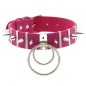 Spiked Rivet Double Ring Pendant Collar