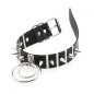 Spiked Rivet Double Ring Pendant Collar