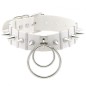 Spiked Rivet Double Ring Pendant Collar