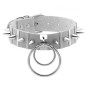 Spiked Rivet Double Ring Pendant Collar