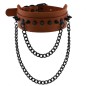 Rivet Collar With Double Black Chain