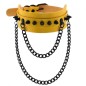 Rivet Collar With Double Black Chain