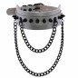 Rivet Collar With Double Black Chain