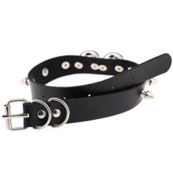 Studded Heart Lock Pendant Collar