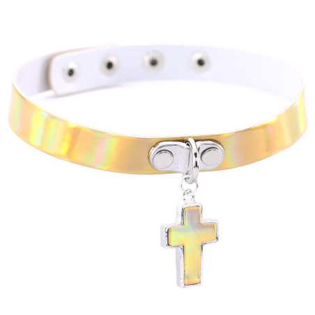 Laser Cross Pendant Collar