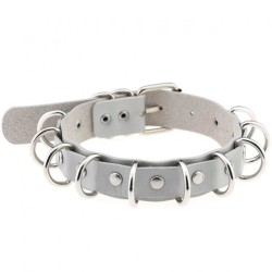 Multiple Rings Double Leather Collar