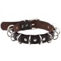 Multiple Rings Double Leather Collar