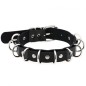 Multiple Rings Double Leather Collar