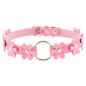 Flower PU Leather O-Ring Collar