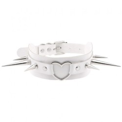 Extra Long Spikes Heart Ring Collar