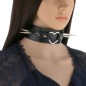 Extra Long Spikes Heart Ring Collar