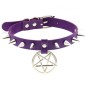 Rivet Pentagram Pendant Leather Choker