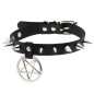 Rivet Pentagram Pendant Leather Choker