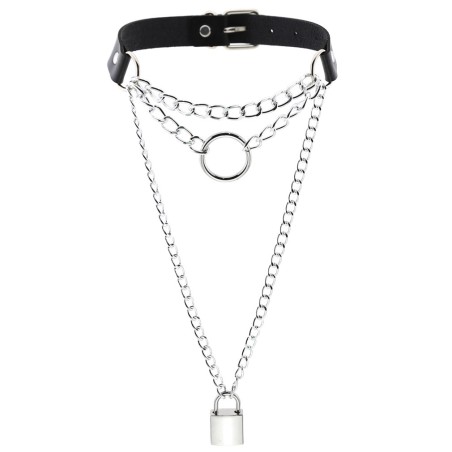 Chain Lock Pendant Ring Collar