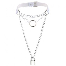 Chain Lock Pendant Ring Collar