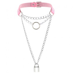 Chain Lock Pendant Ring Collar