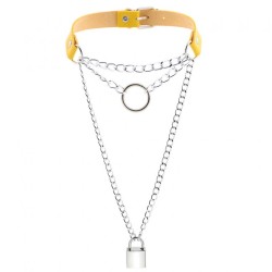 Chain Lock Pendant Ring Collar